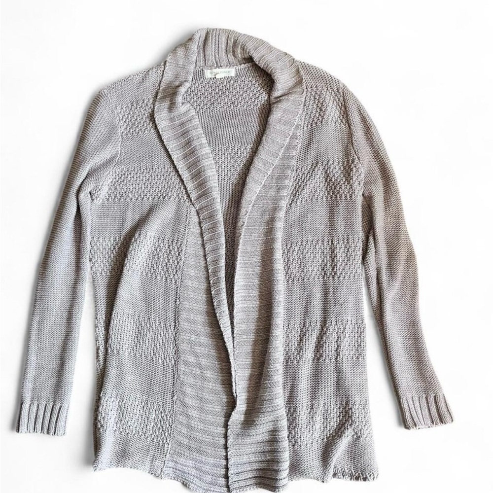 Honey Punch Light Gray Open Front Cardigan